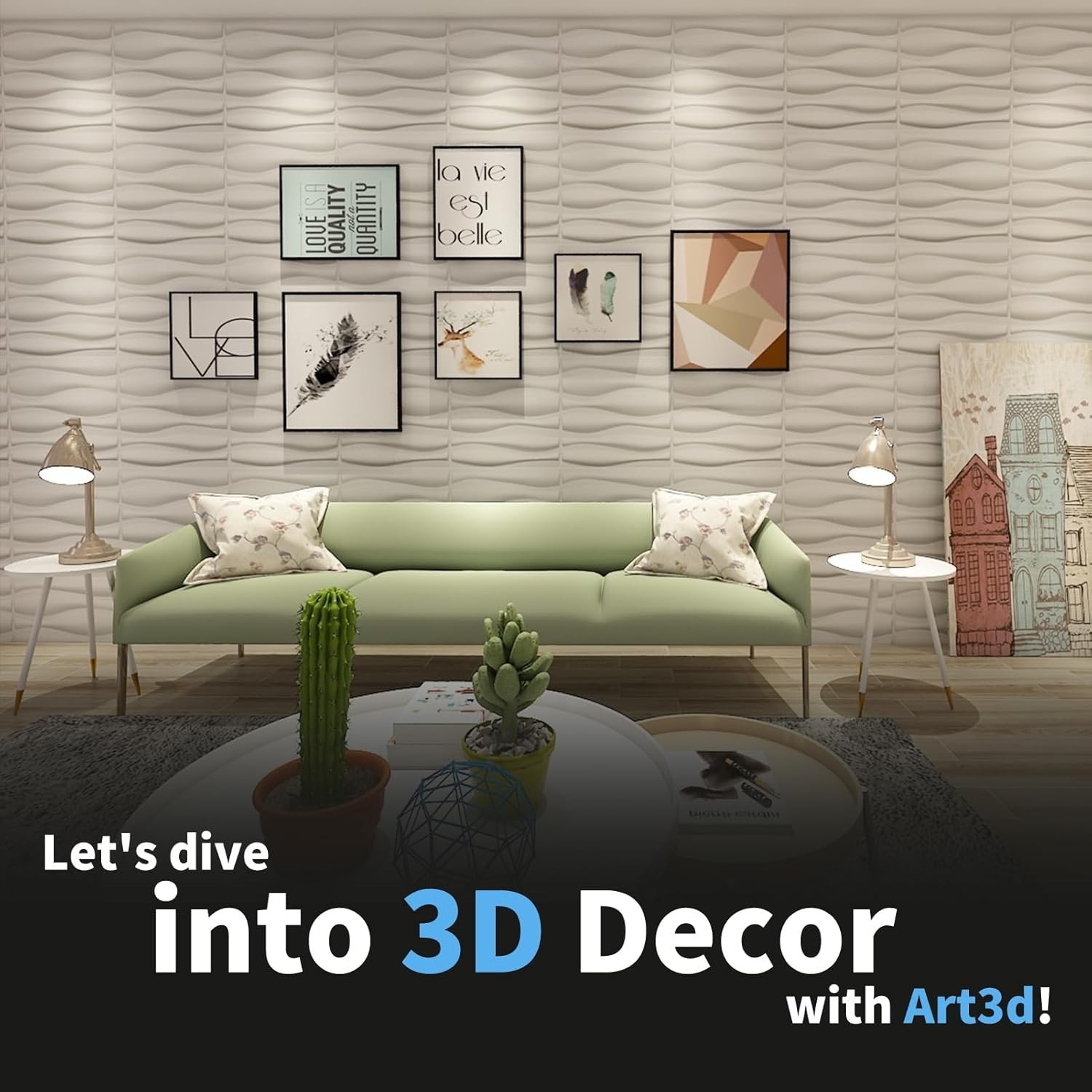 3D Wall Panels Home Decor White PVC Modern Home Reno Art Accent Wall New