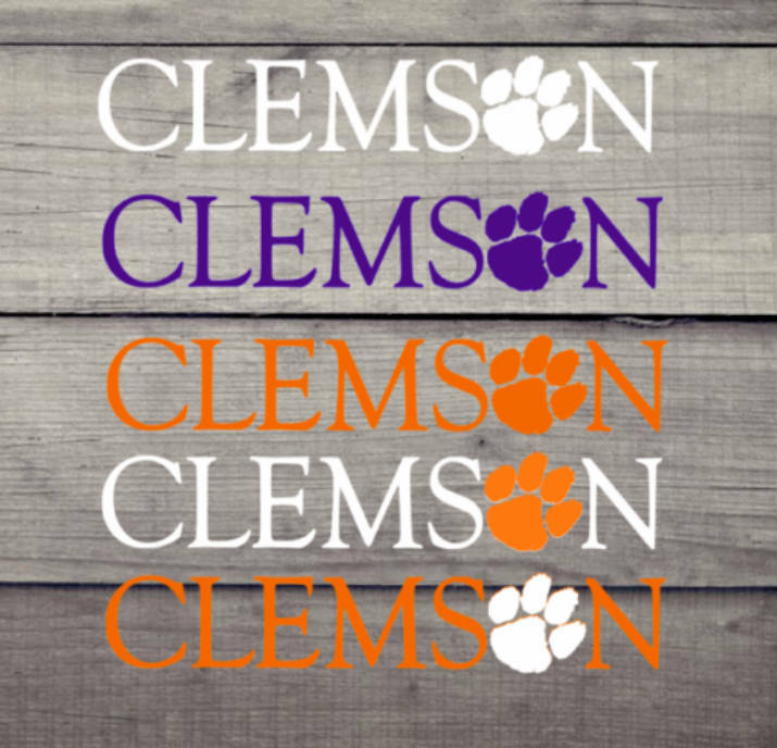Clemson Tiger Paw Vinyl Decal – Clemson University – Stanley / Auto / Cell phone