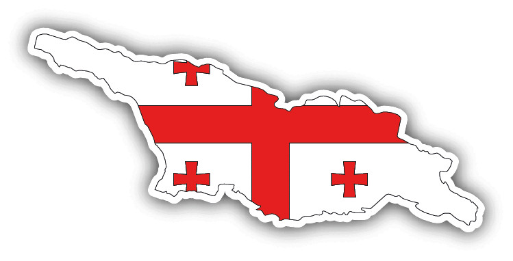 Georgia Map Flag Car Bumper Sticker Decal