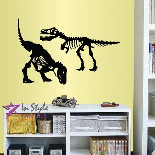 Vinyl Decal Skeleton Bones Dinosaur T-Rex Tyrannosaurs Room Wall Sticker 1597