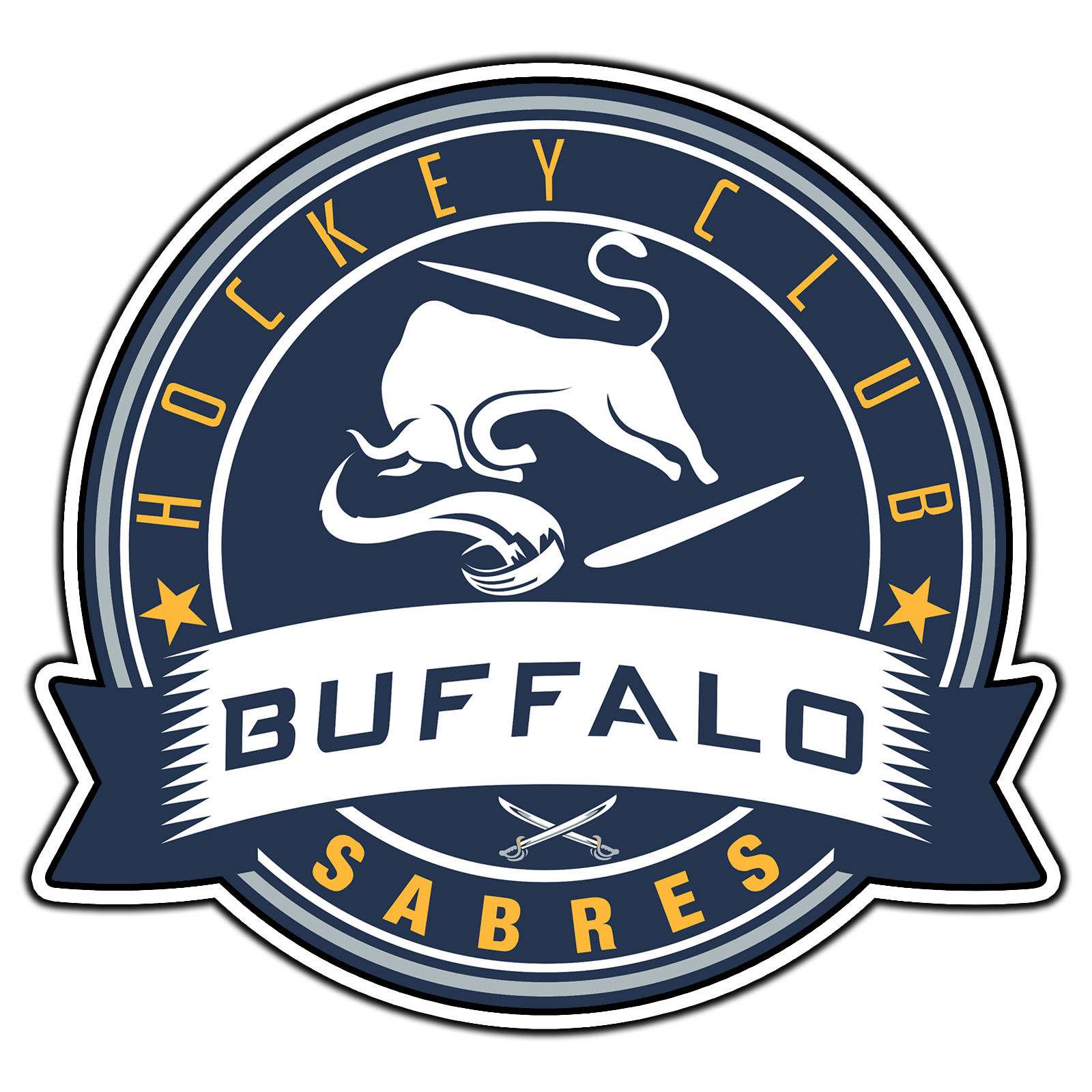 Buffalo Sabres Ribbon Logo #17 Hockey Fan Sticker Waterproof Vinyl Decal Die-Cut