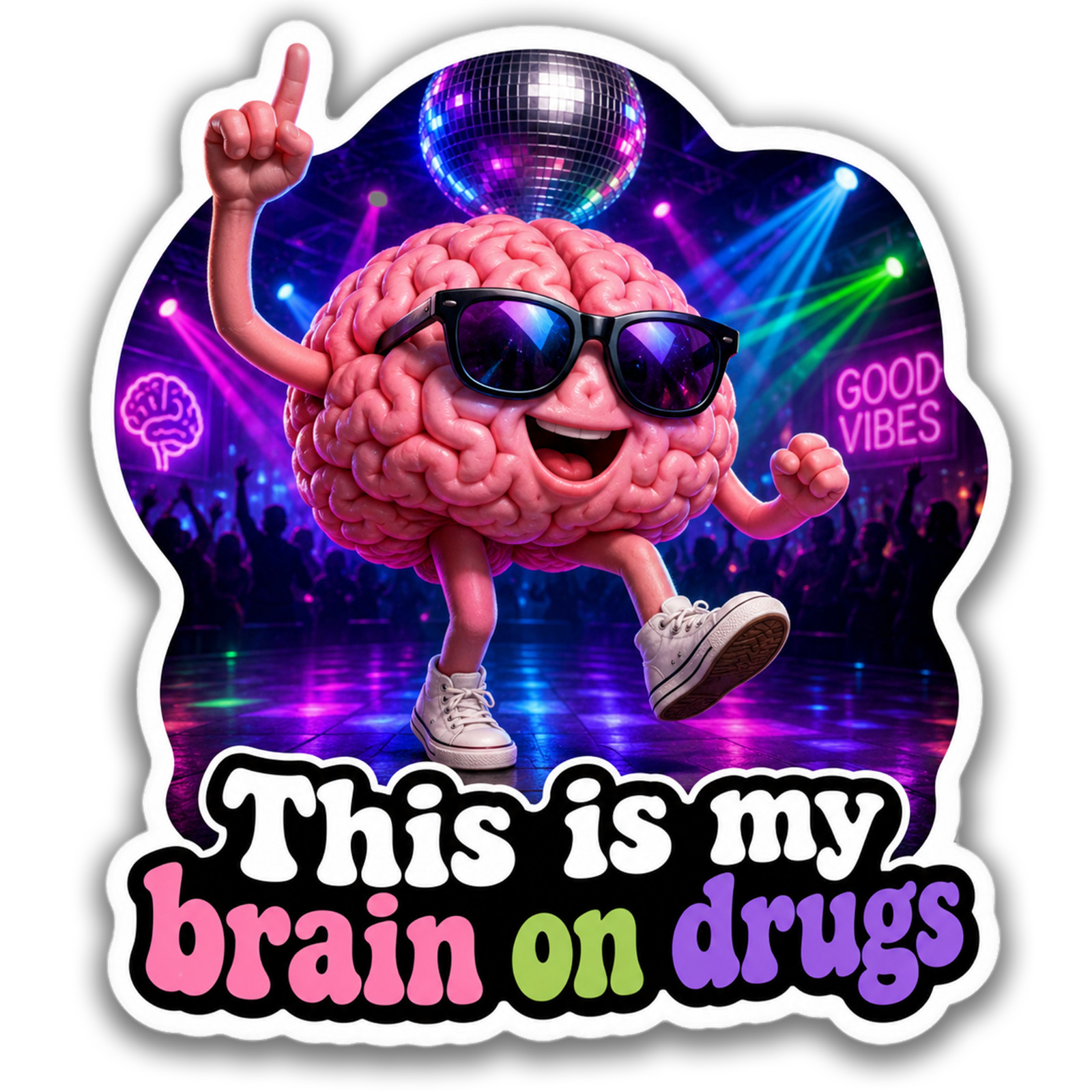 The Brain on Drugs Sticker 4 Inch Heavyweight Waterproof Vinyl Decal