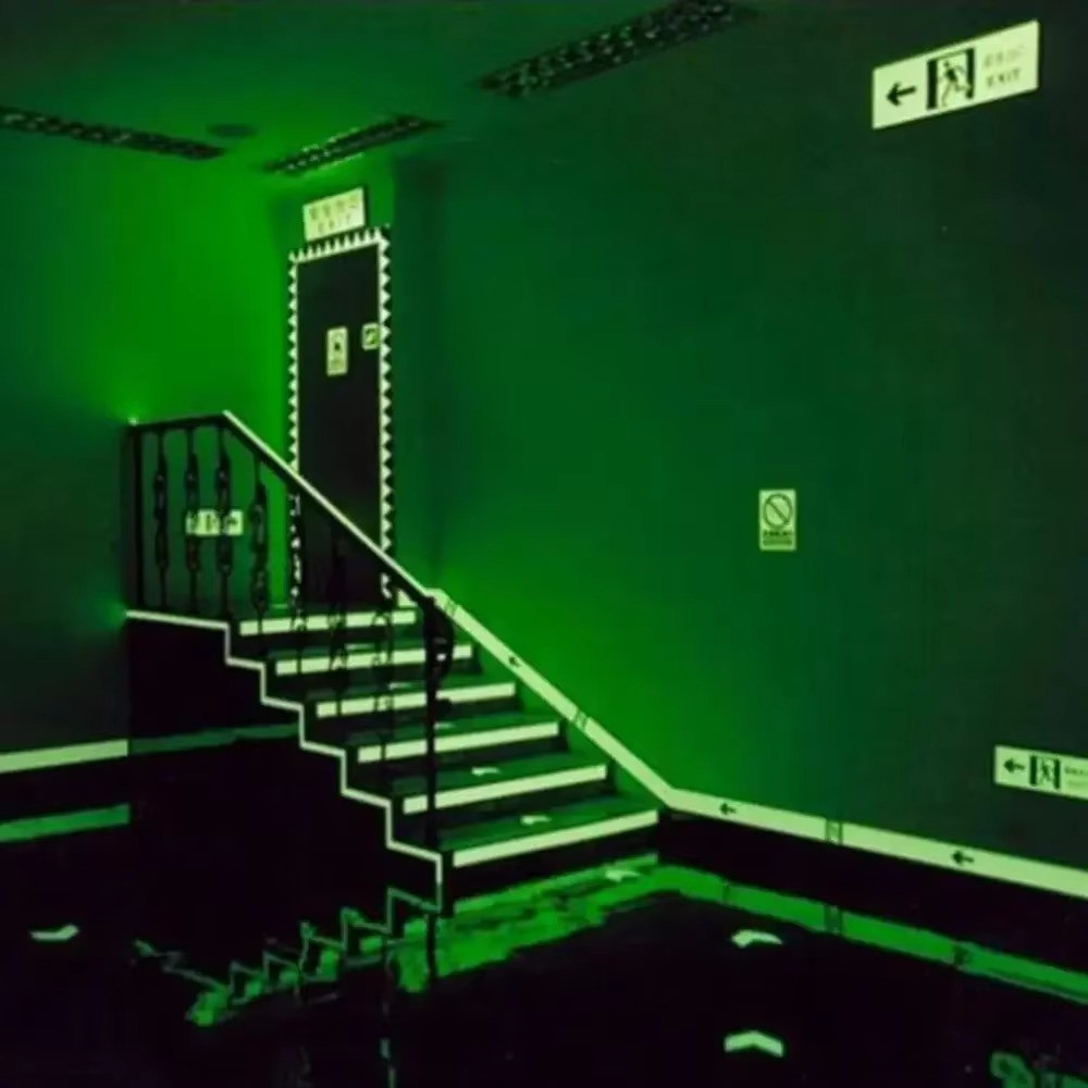 Glow-In-Dark Luminous Tape Blue Adhesive Strip Floor Fluorescent 10ft Roll