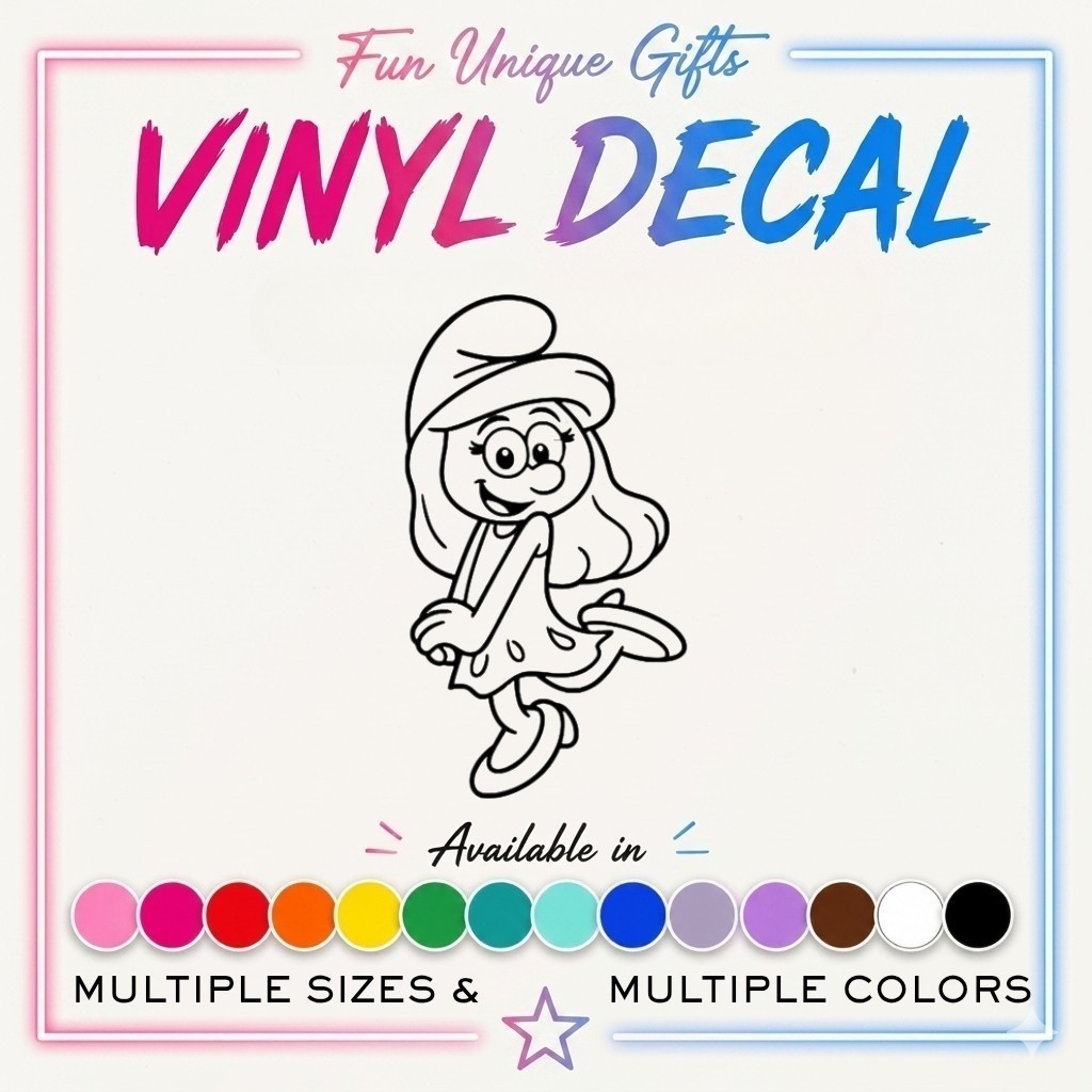 Smurfette Vinyl Decal Sticker -Multiple Colors & Sizes- SHIPS FREE