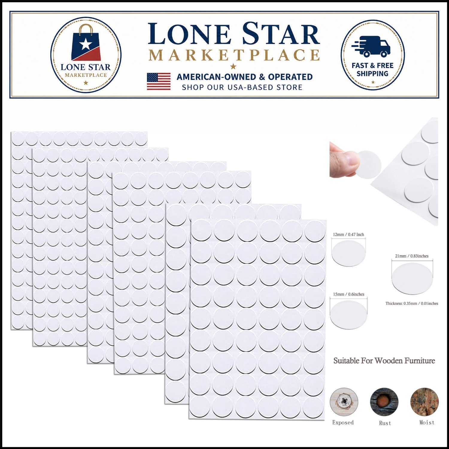 Minimalist Screw Hole Cover Caps – 580 Pcs Self-Adhesive Stickers for Home Decor