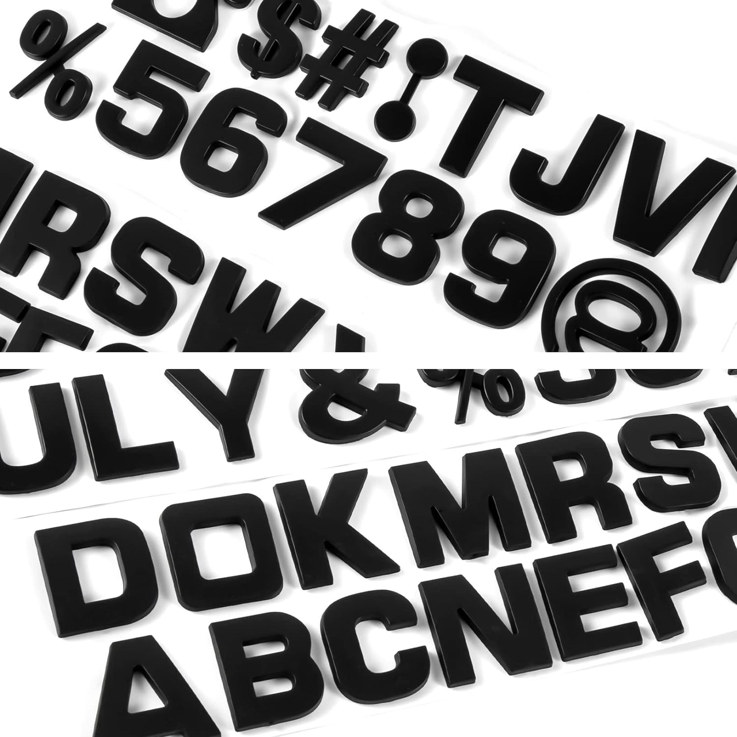 43PCS 3D Chrome Car Emblem Letters Number Symbol Badge Sticker DIY Black
