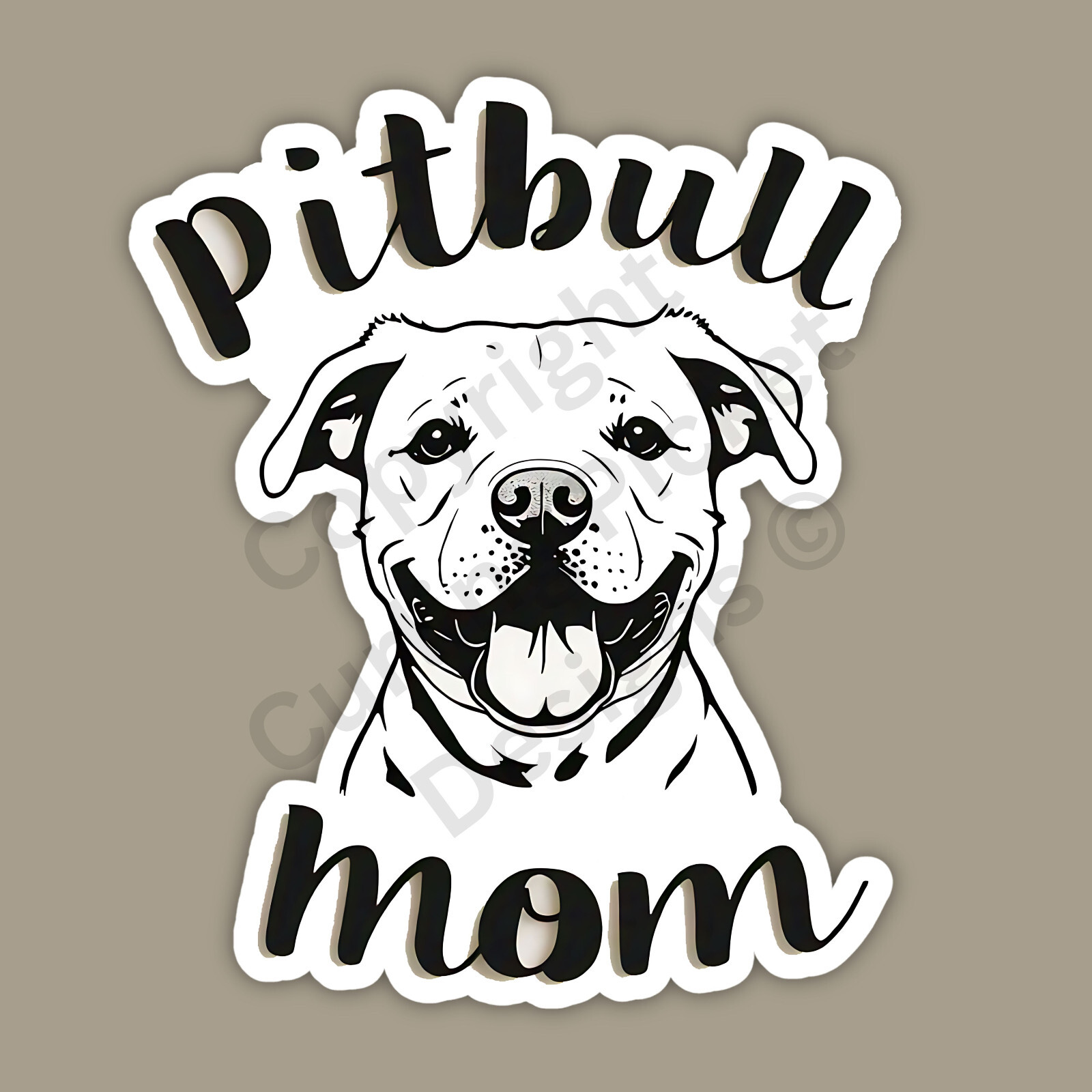 Pitbull Mom Dog Breed Cute 3″ Vinyl Sticker