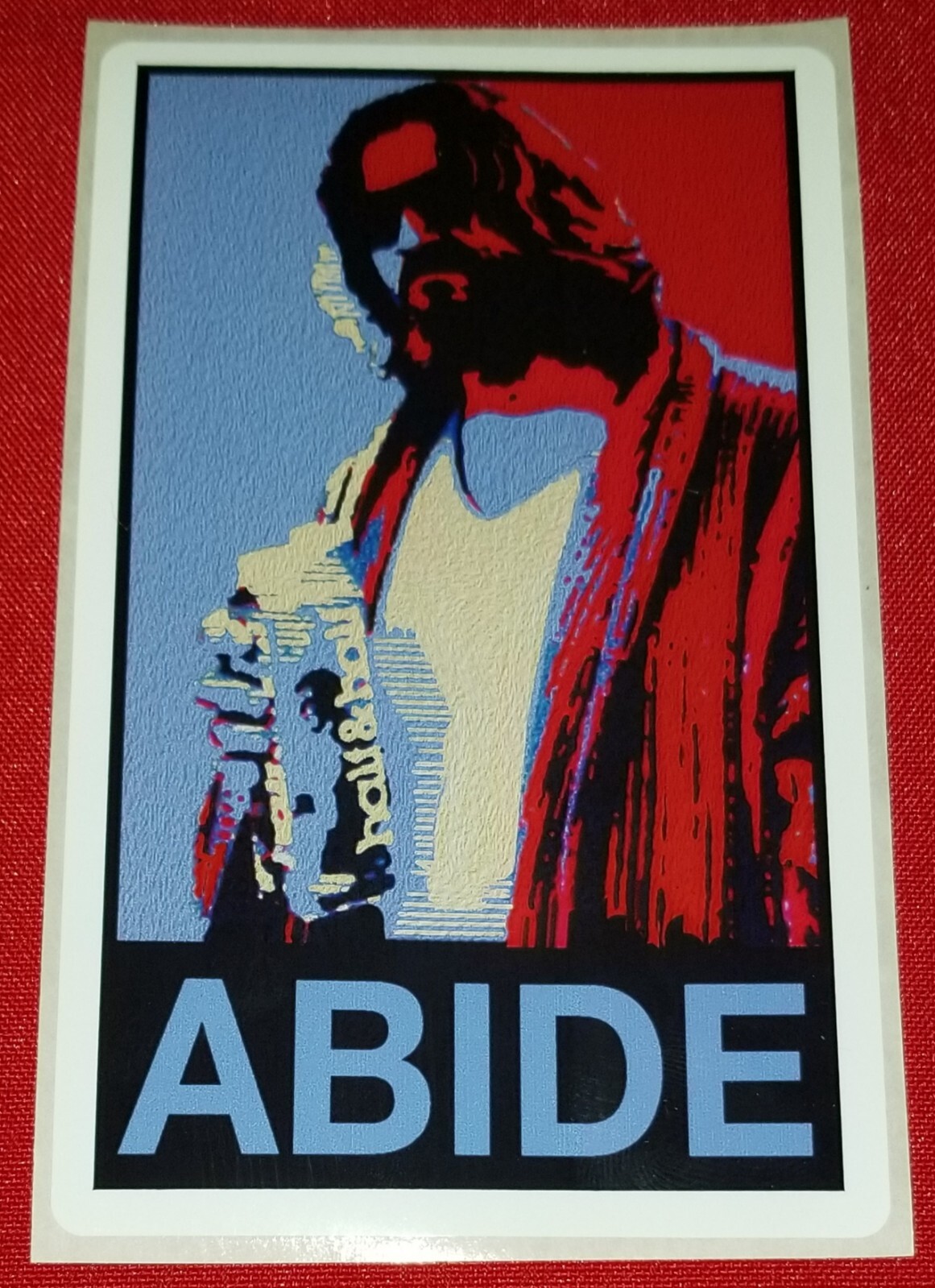 The Big Lebowski Dude Abides 3″x5″ glossy vinyl laptop skateboard sticker ABIDE
