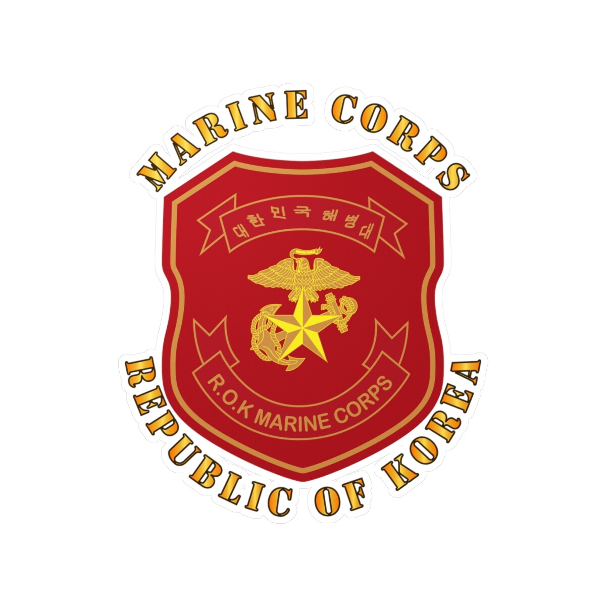 Kiss-Cut Vinyl Decals – Korea – Republic of Korea – Marine Corps Patch