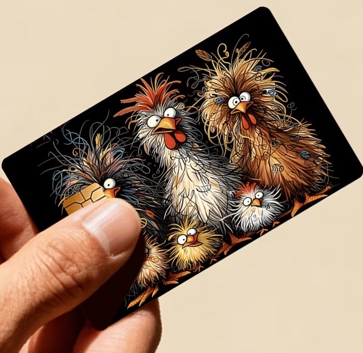 Chicken Family Credit Card Debit Card Skin Funny Decal Wrap Sticker Decal