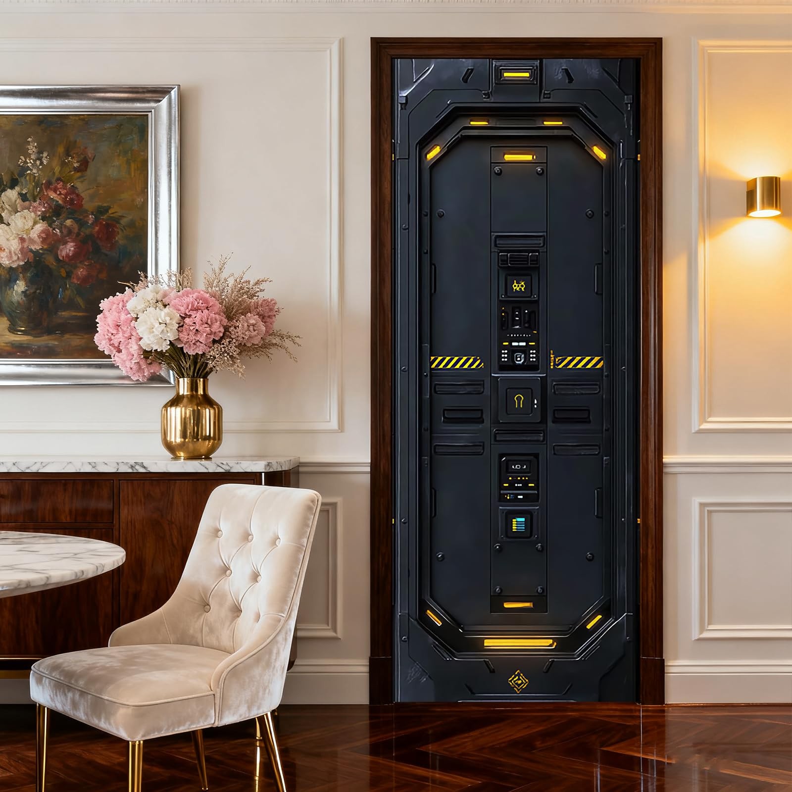 Nuxovilar Door Stickers Covers Decorative 30.3″x78.7″ Sci – Fi Industrial Doo…