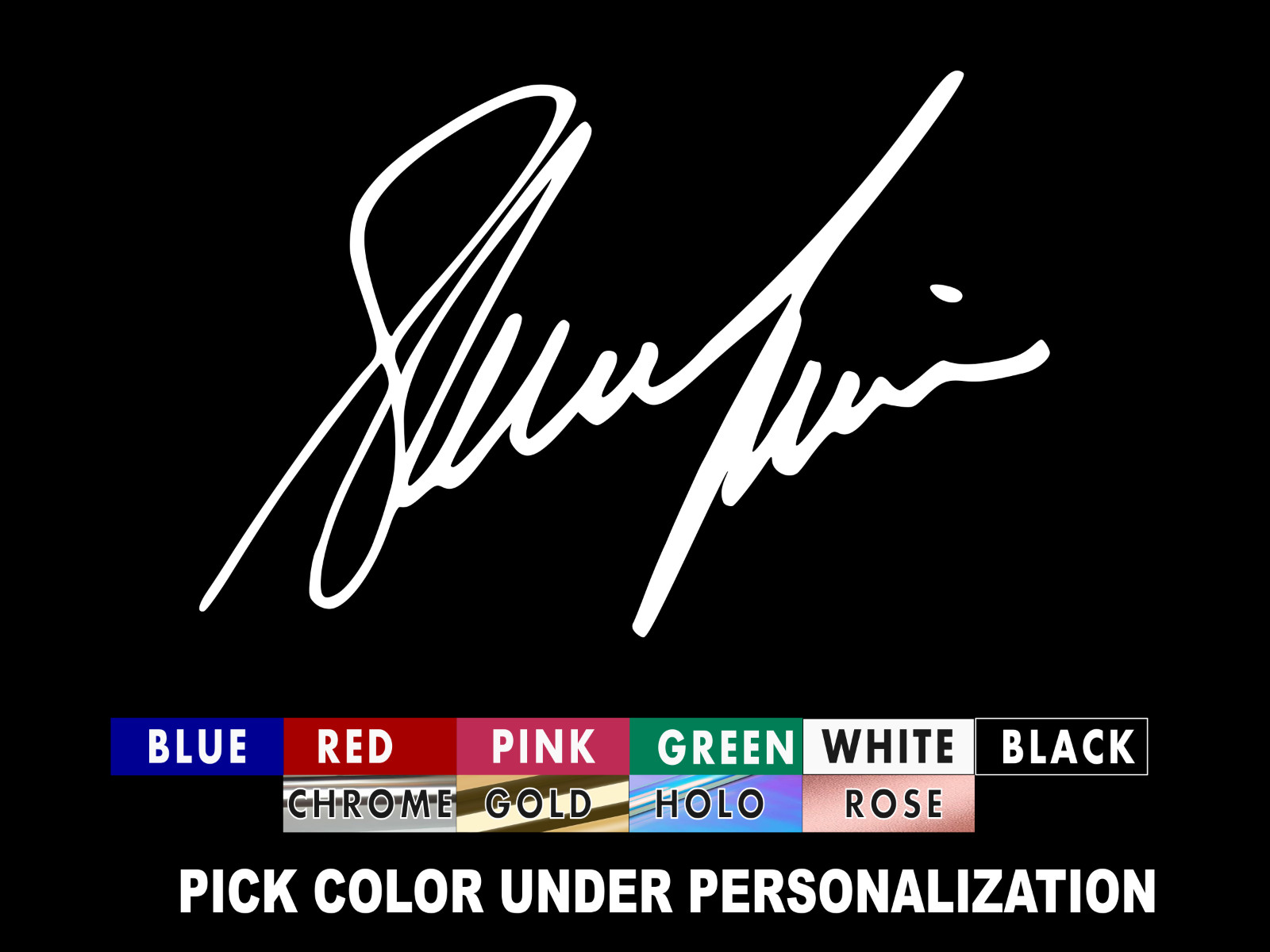 Shania Twain Autograph Signature Vinyl Decal, USA seller