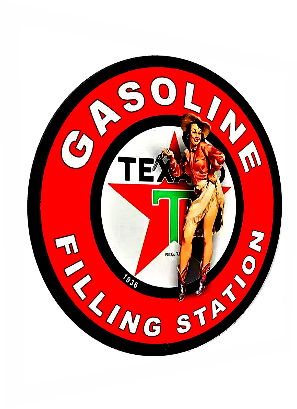 New Replica Texaco Gas Station Oil 50s Sign Sticker Racing Round – 4 Sizes