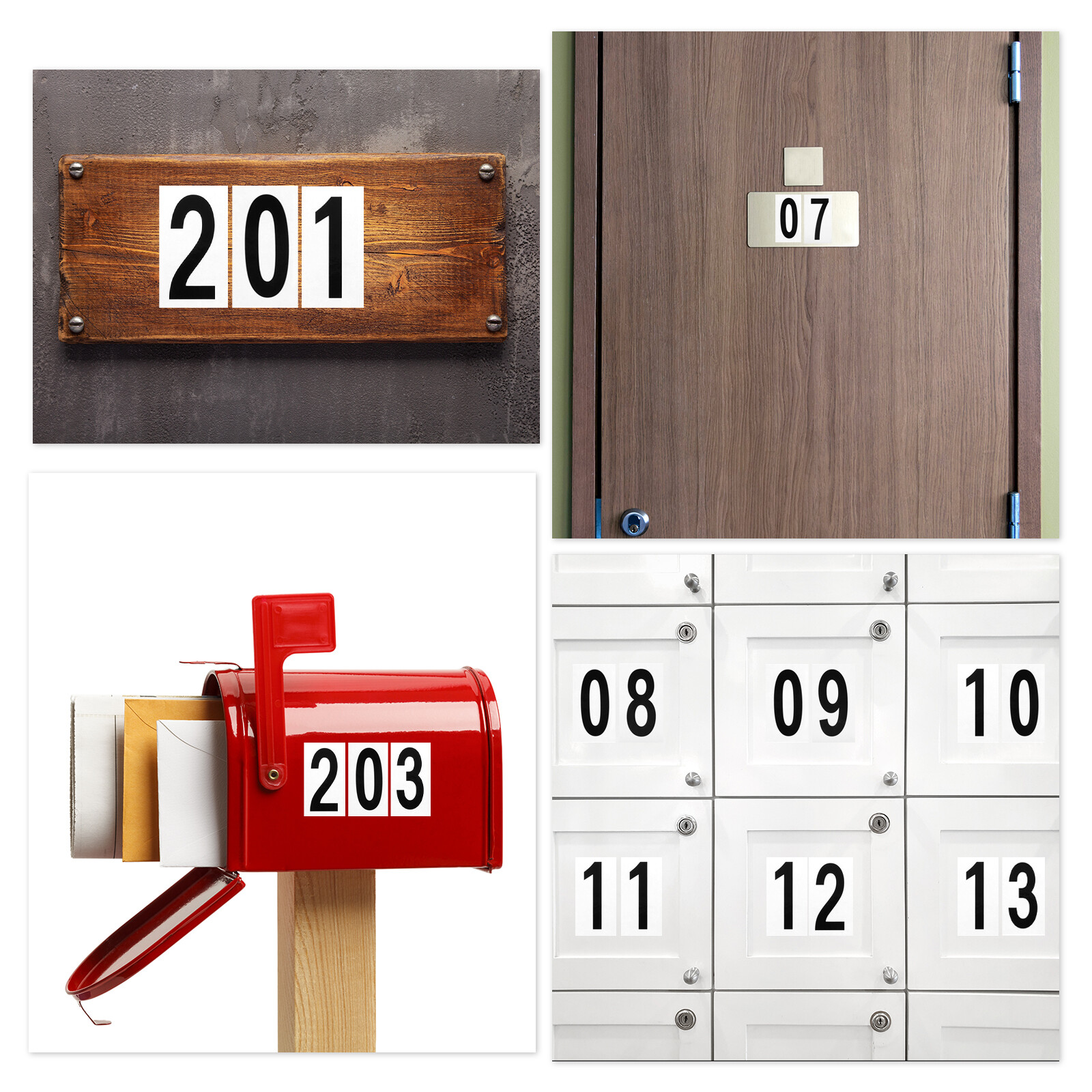 3 Inches Reflective Mailbox Numbers for Outside Sticker Decal, Black 6 Sets