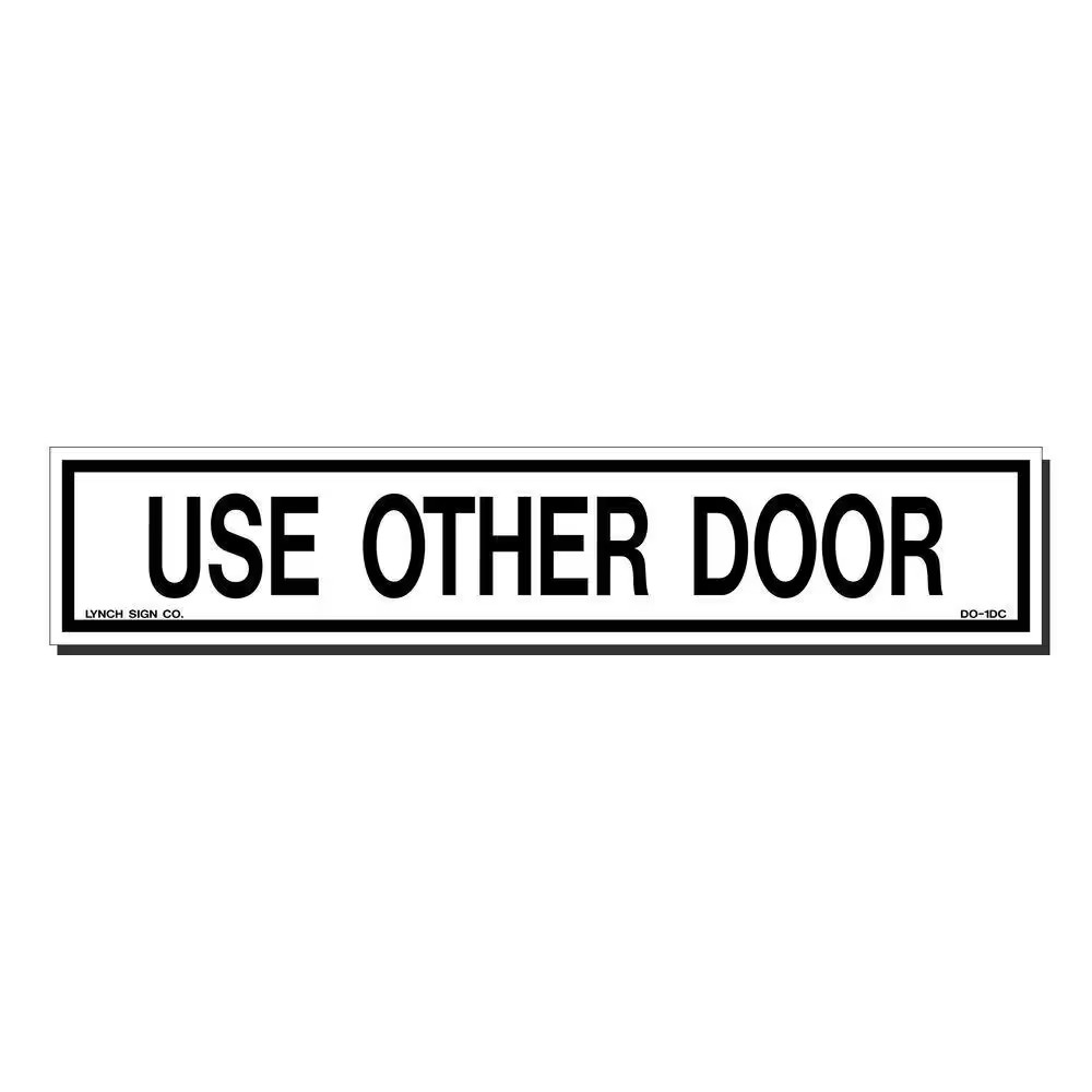 10 In. X 2 In. Decal Black on White Sticker Use Other Door