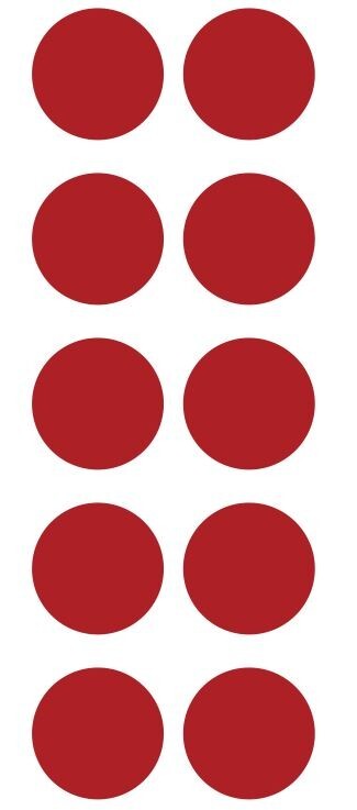 1.5″ Red Round Label Dots Stickers Color Coding Inventory 1.5 Inch Dot