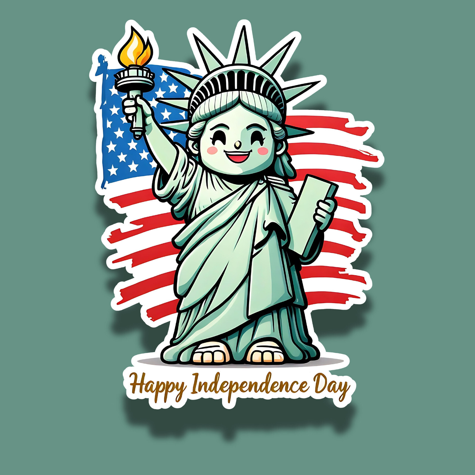 Independence Day Statue of Liberty 3″ Vinyl Laminated Sticker