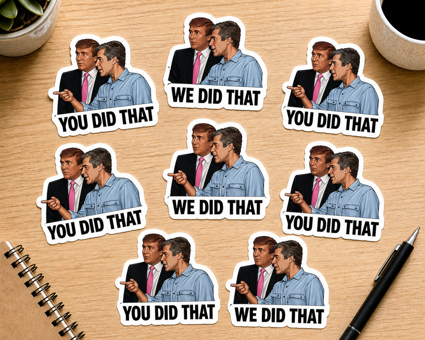 Trump I Did That 8-Piece Premium Sticker Pack 3.3” Waterproof Decal for Gas Pump