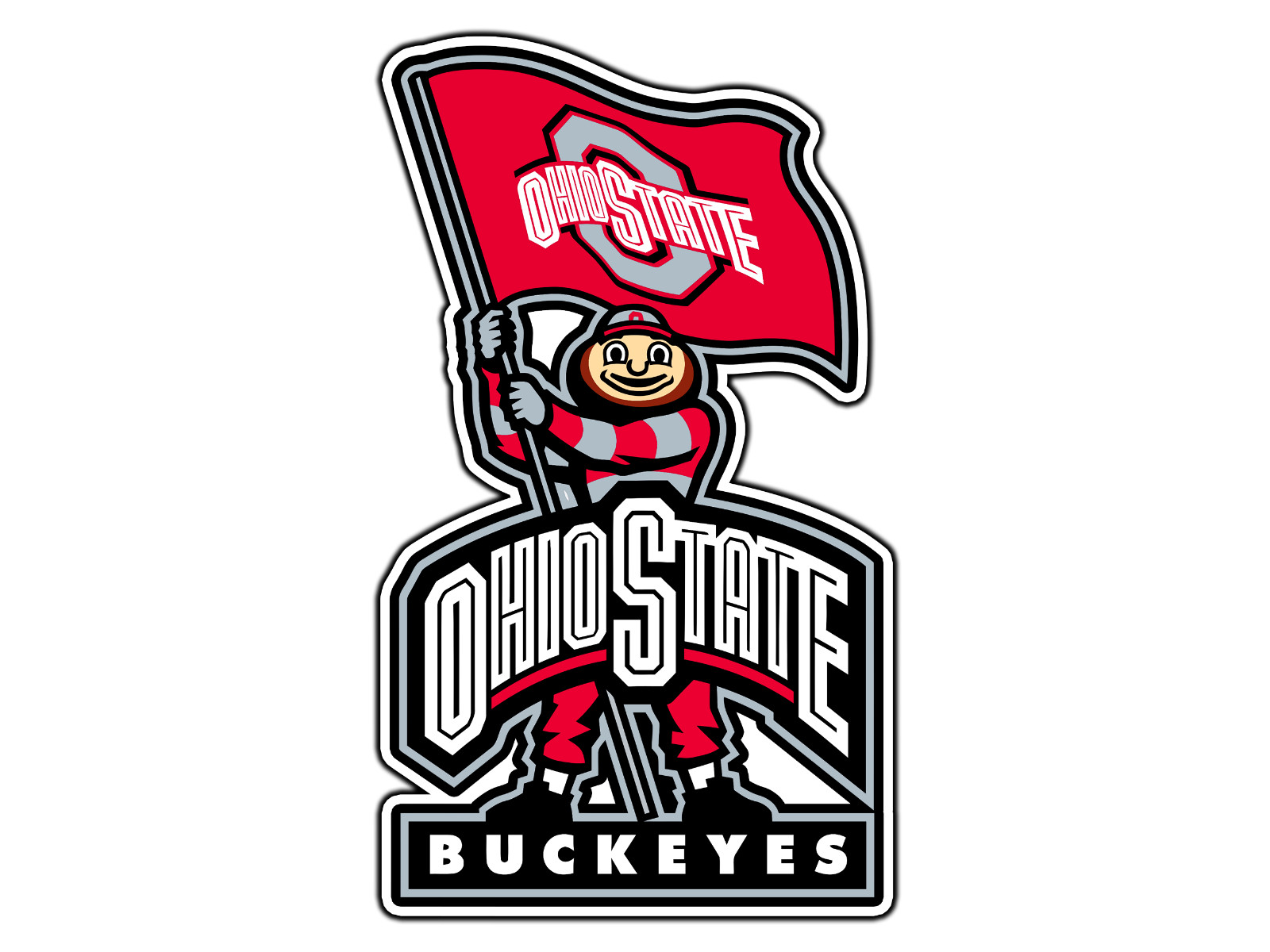 #406 Ohio State Buckeyes Mascot Logo #1 Waterproof Vinyl Sticker Decal Die-Cut