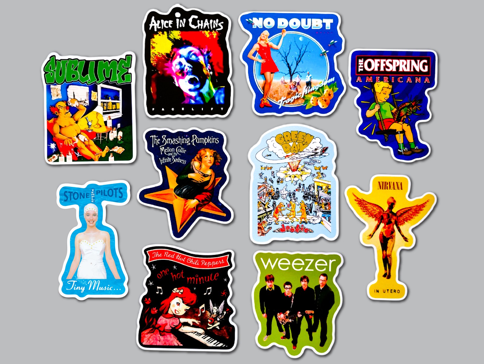 90’s Alternative Vinyl Lot Pack (10 Stickers) SET 16 grunge ska punk indie emo