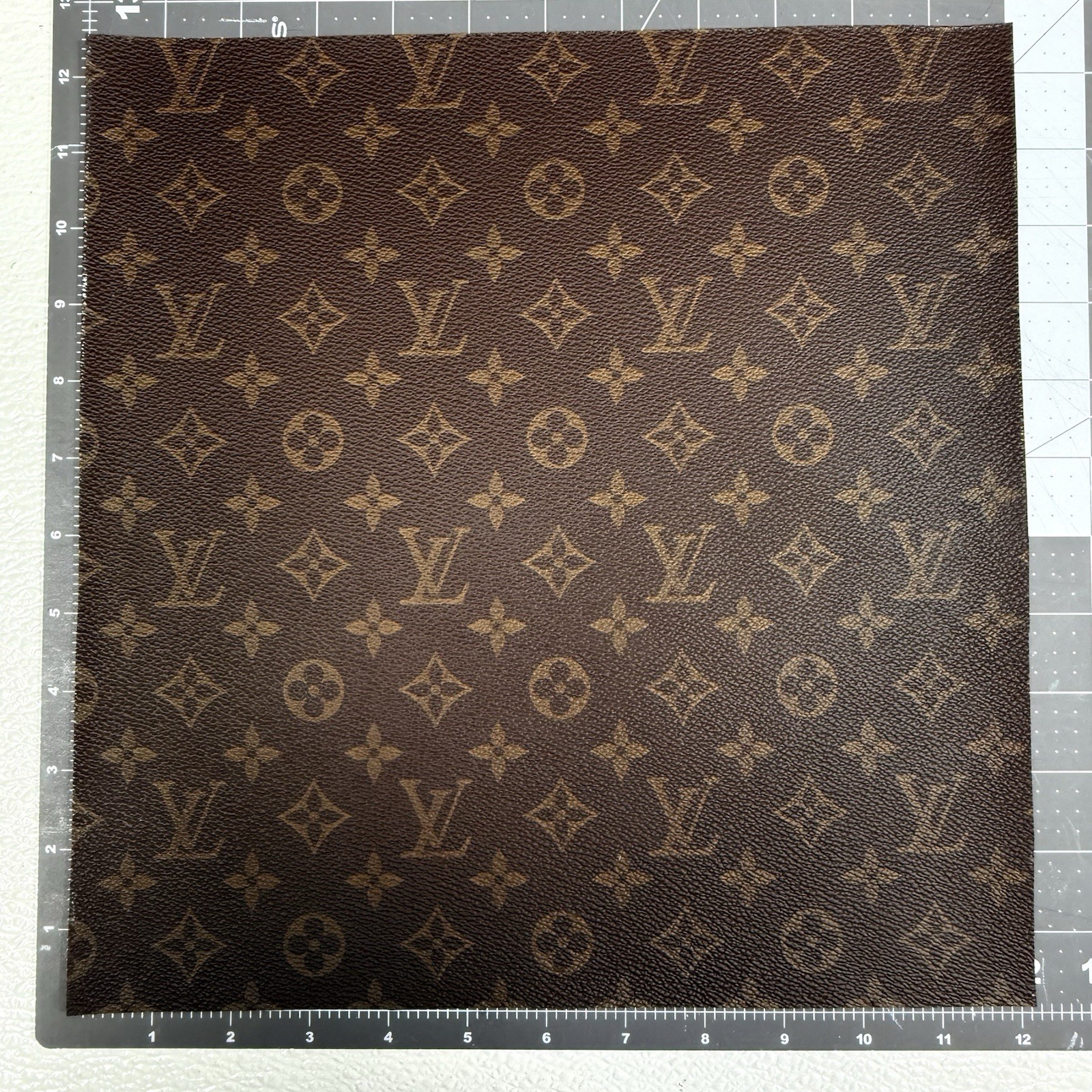 LV Brown Monogram Vinyl for Crafting Classic Size piece 12″ X 12″ Scrap