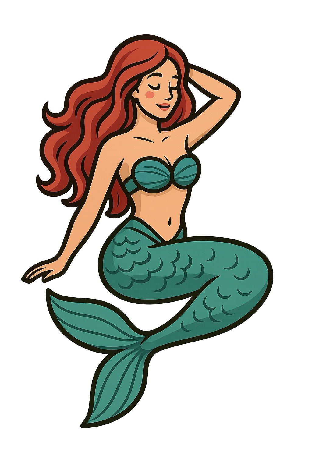 Mermaid Sea Life 3” Tall Vinyl Decal Sticker Souvenir Car Cups Mug Ocean Life