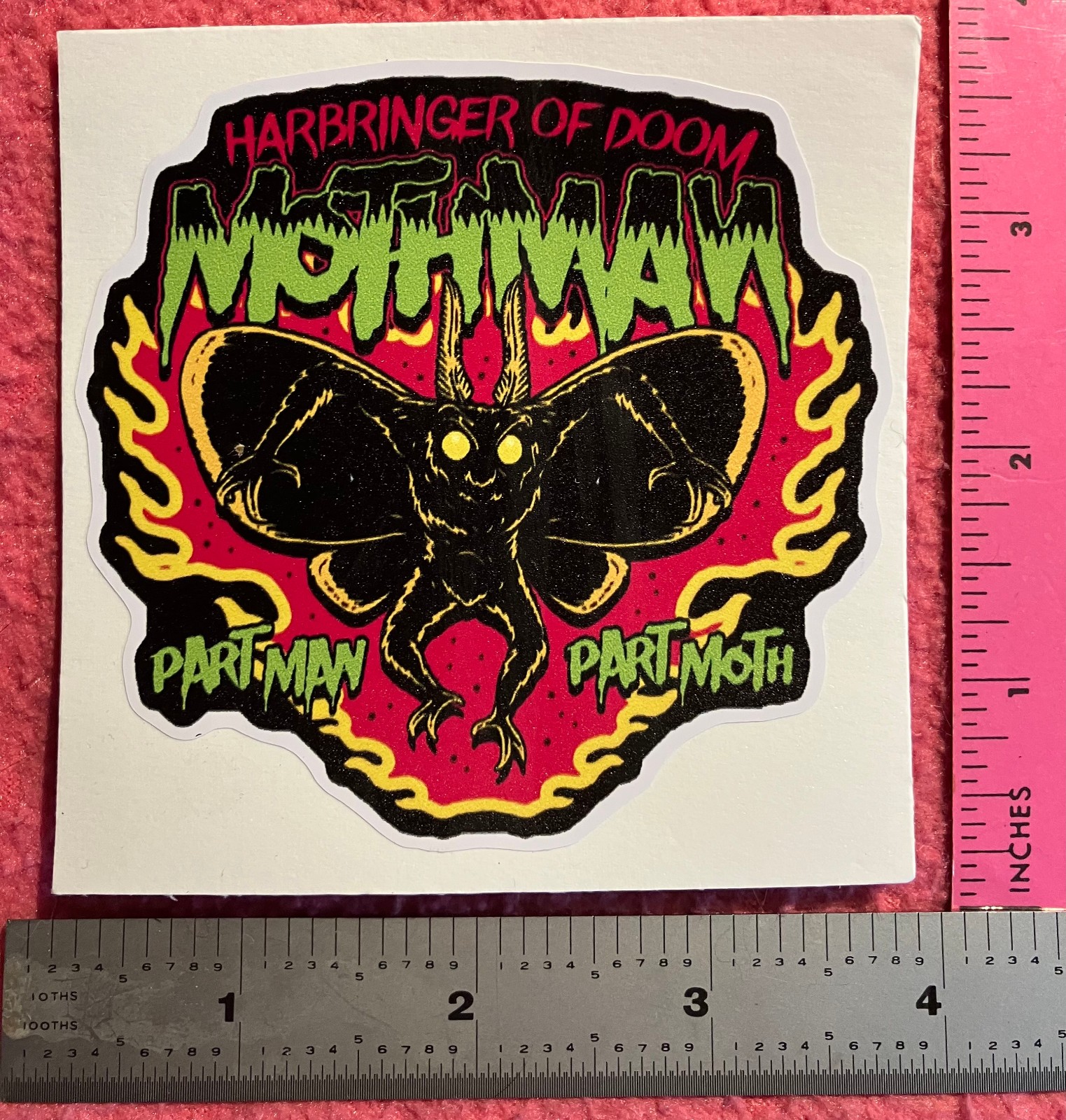 MOTHMAN harbinger of doom Sticker Point Pleasant, WV Cryptid Monster 4 inch size