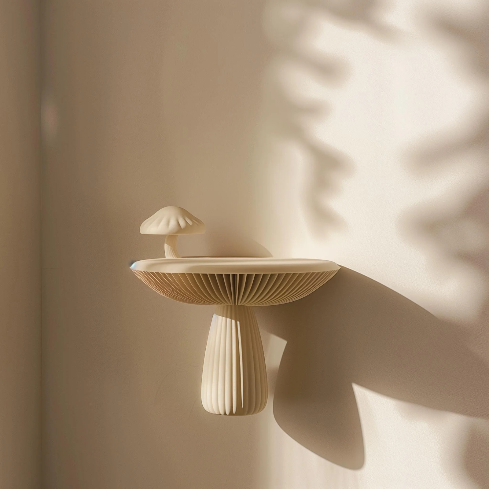 3D Printed Mushroom Wall Shelf | Modern Nature Inspired Floating Shelf | Unique
