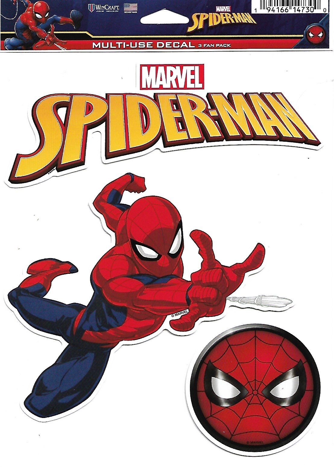 SPIDER-MAN MARVEL WINCRAFT MULTI-USE DECAL 3 FAN PACK