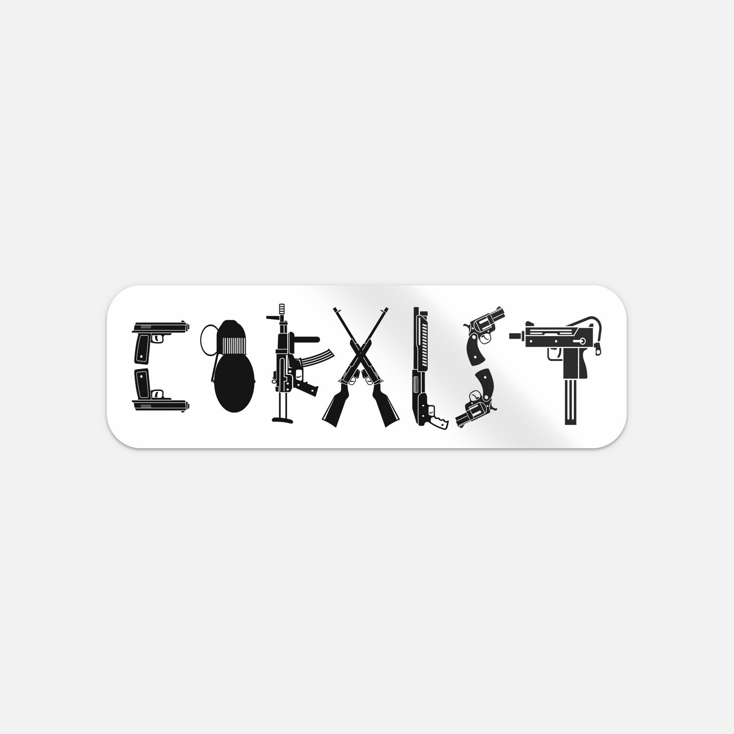 Coexist Guns Car Bumper Vinyl Sticker Decal »SIZES»