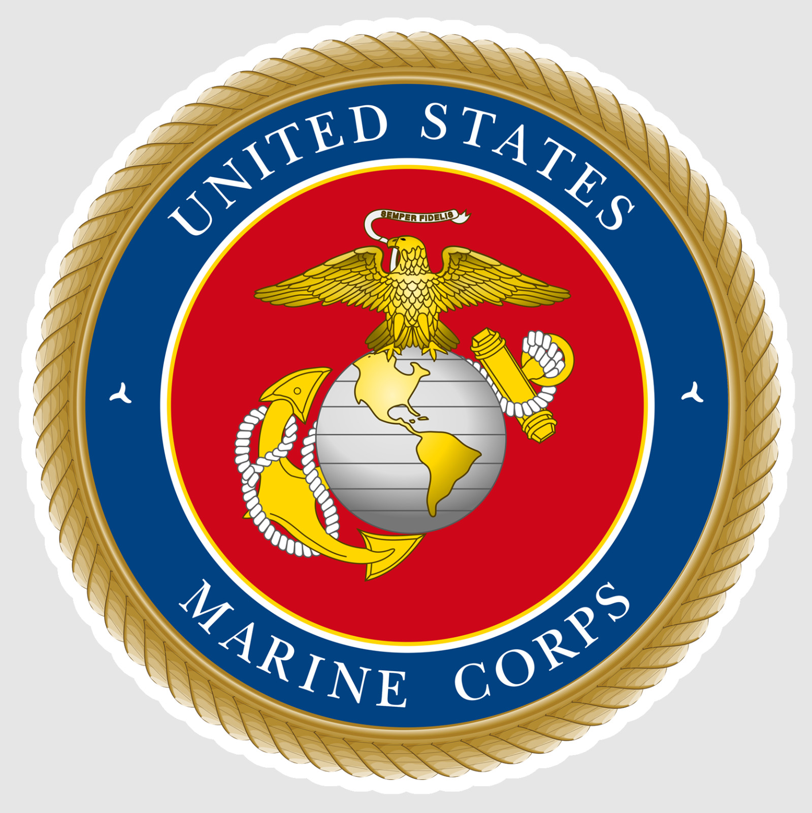 US Marine Corps Style Sticker Decal Veteran Military USA Flag Seal 01