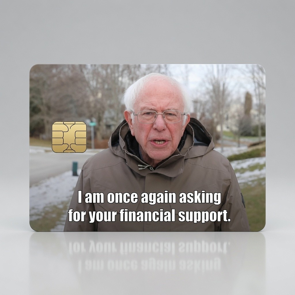 Funny Asking for Financial Support Money Meme Debit Card Credit Card Skin