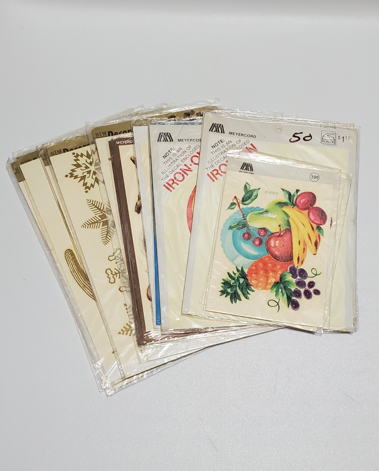 Vintage Lot Art Decals, Fruit & Floral, Children’s, Shells, Snowflakes, Cactus