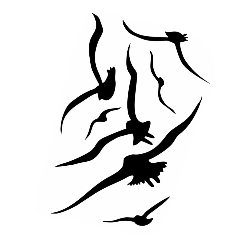 30cm x 45cm Black Seagull Wall Sticker PVC for Contemporary Interior Decor