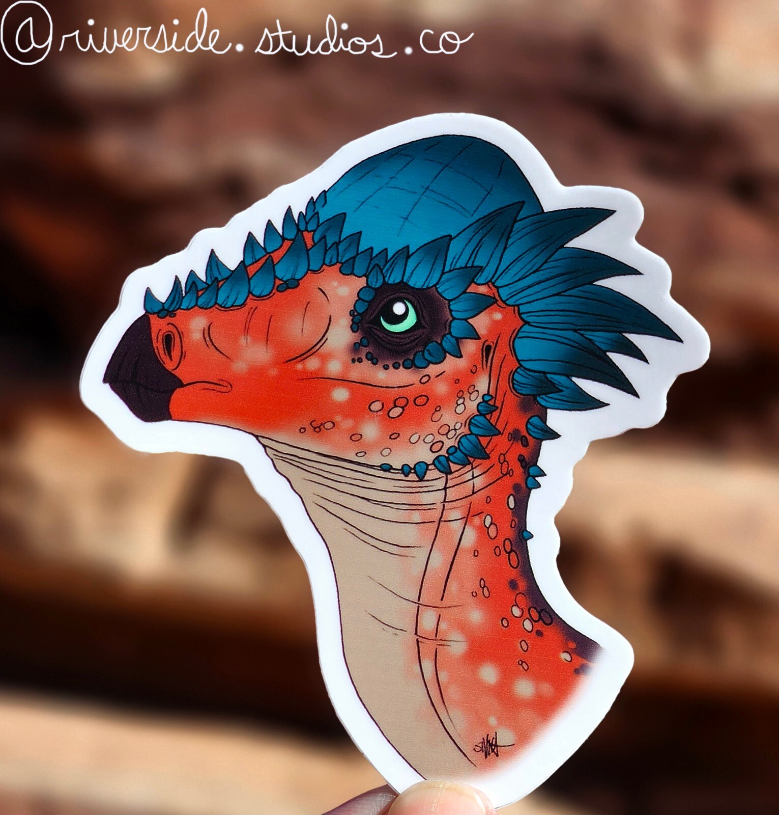 Pachycephalosaurus Vinyl Sticker 3″ Original Paleoart Dinosaur Jurassic Park
