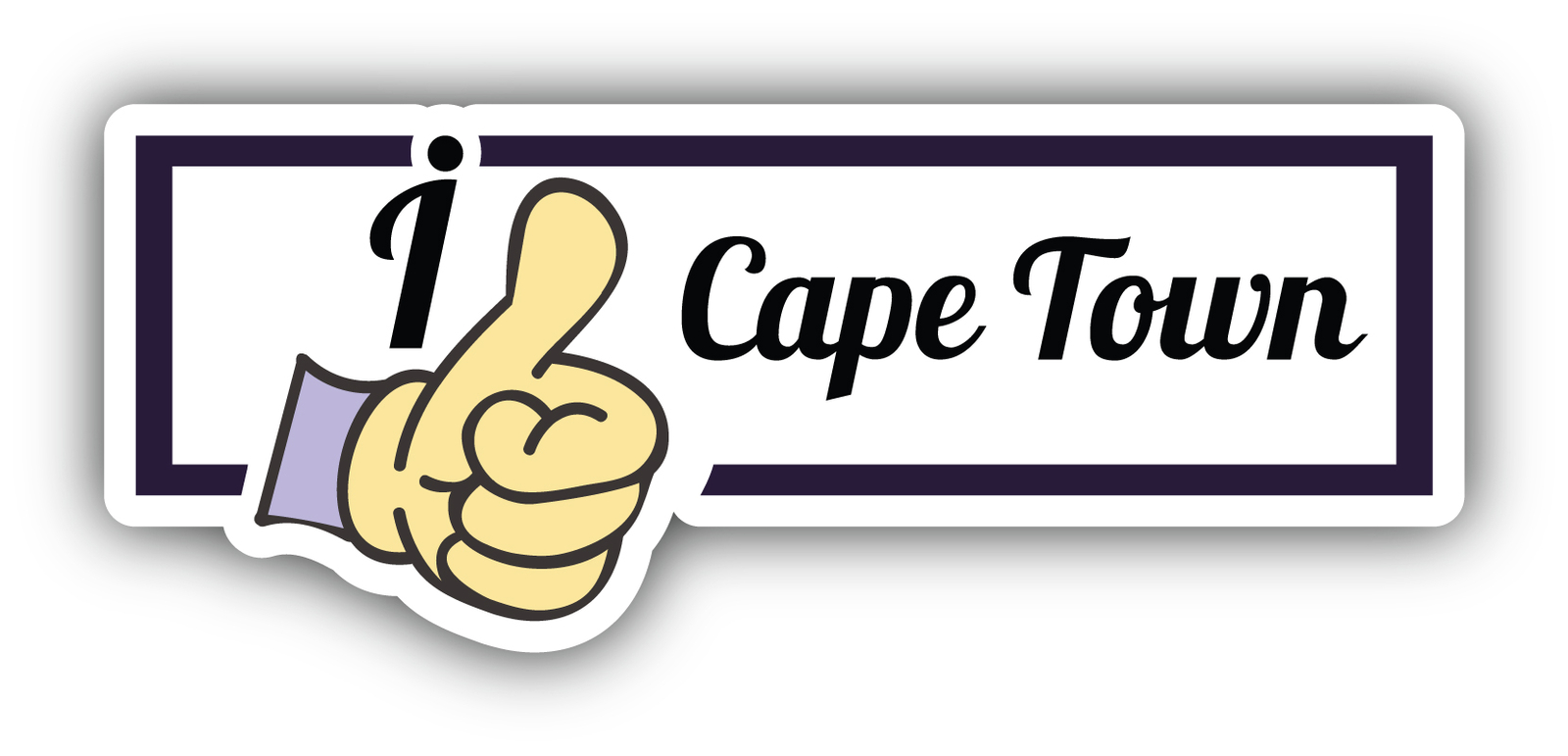 I Love Cape Town Thumb Up Vinyl Sticker Car Bumper Decal