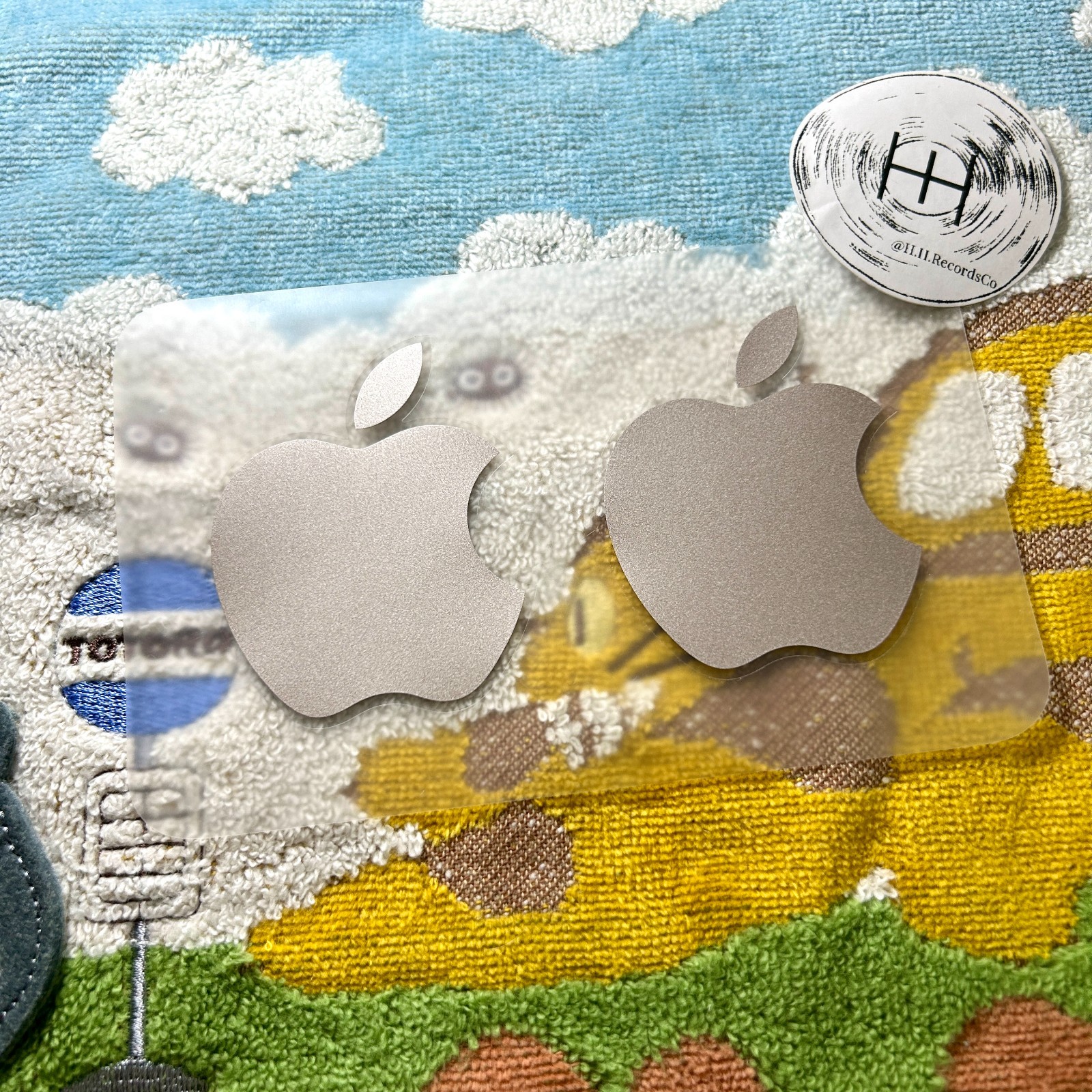 Apple Official Logo Sticker Set of 2 Laptop Decal 2″ Silver OEM Original