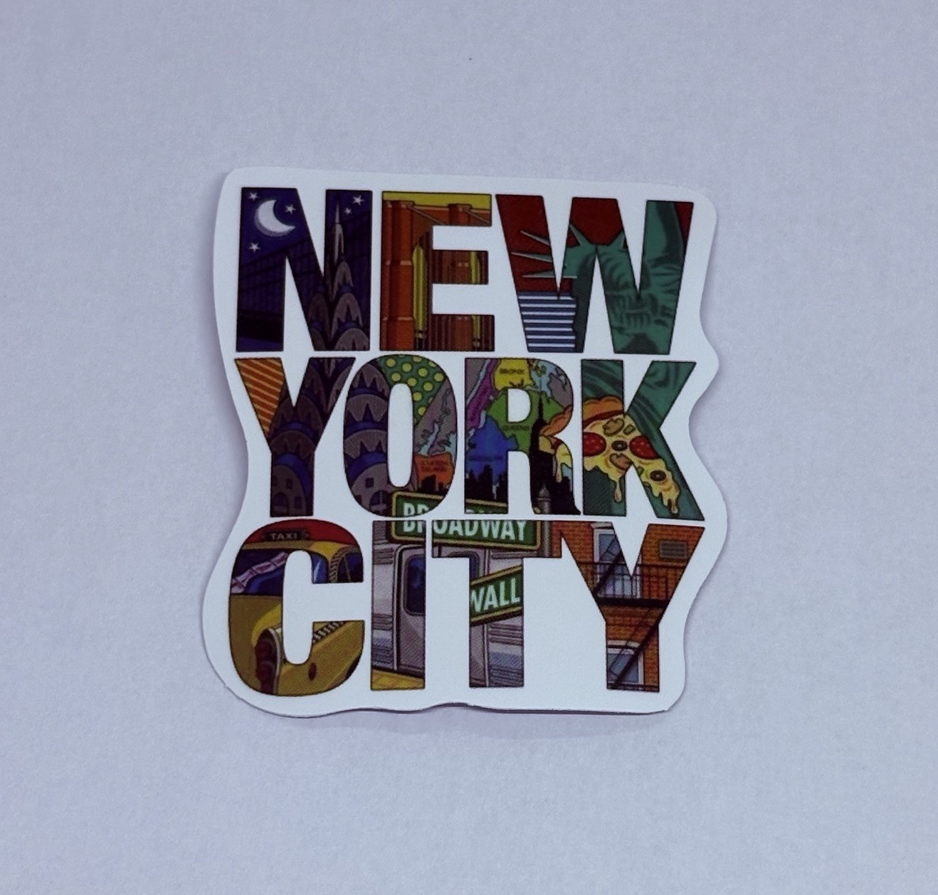 New York City Sticker Night Sign Travel Art Decal Vinyl Country Souvenir Tc9