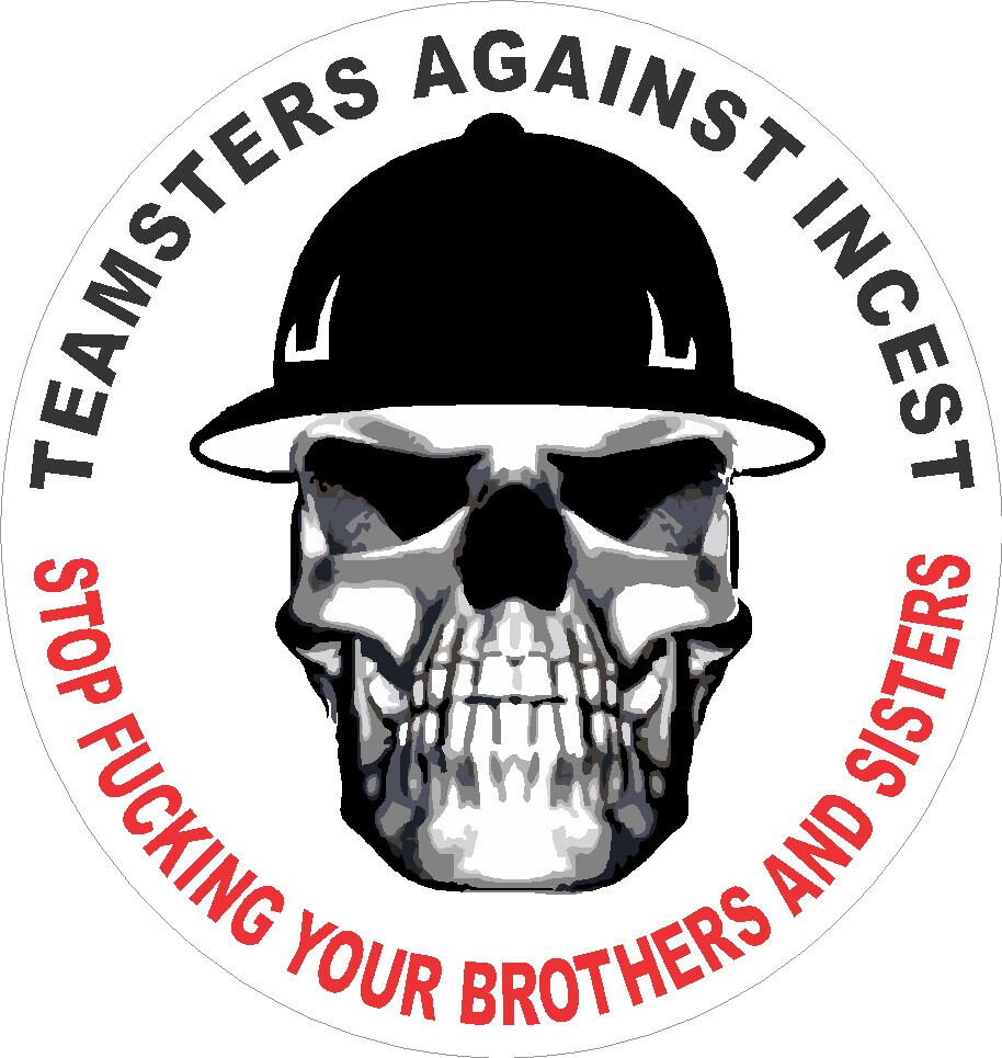 Teamsters aganst incest, hard hat sticker, CT-16