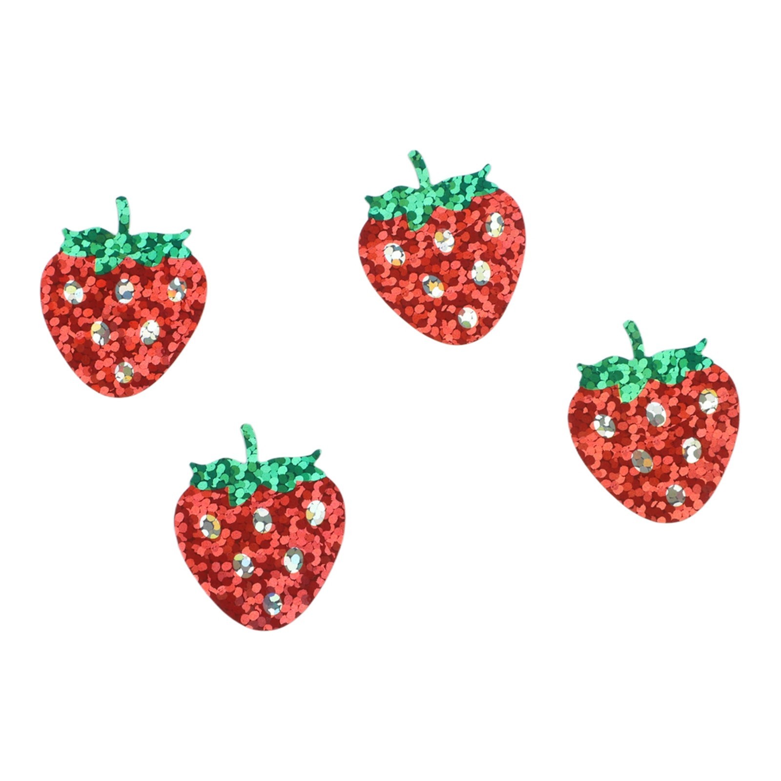 500 Pcs Strawberry Shaped Holographic Labels Coated Paper for Various Uses