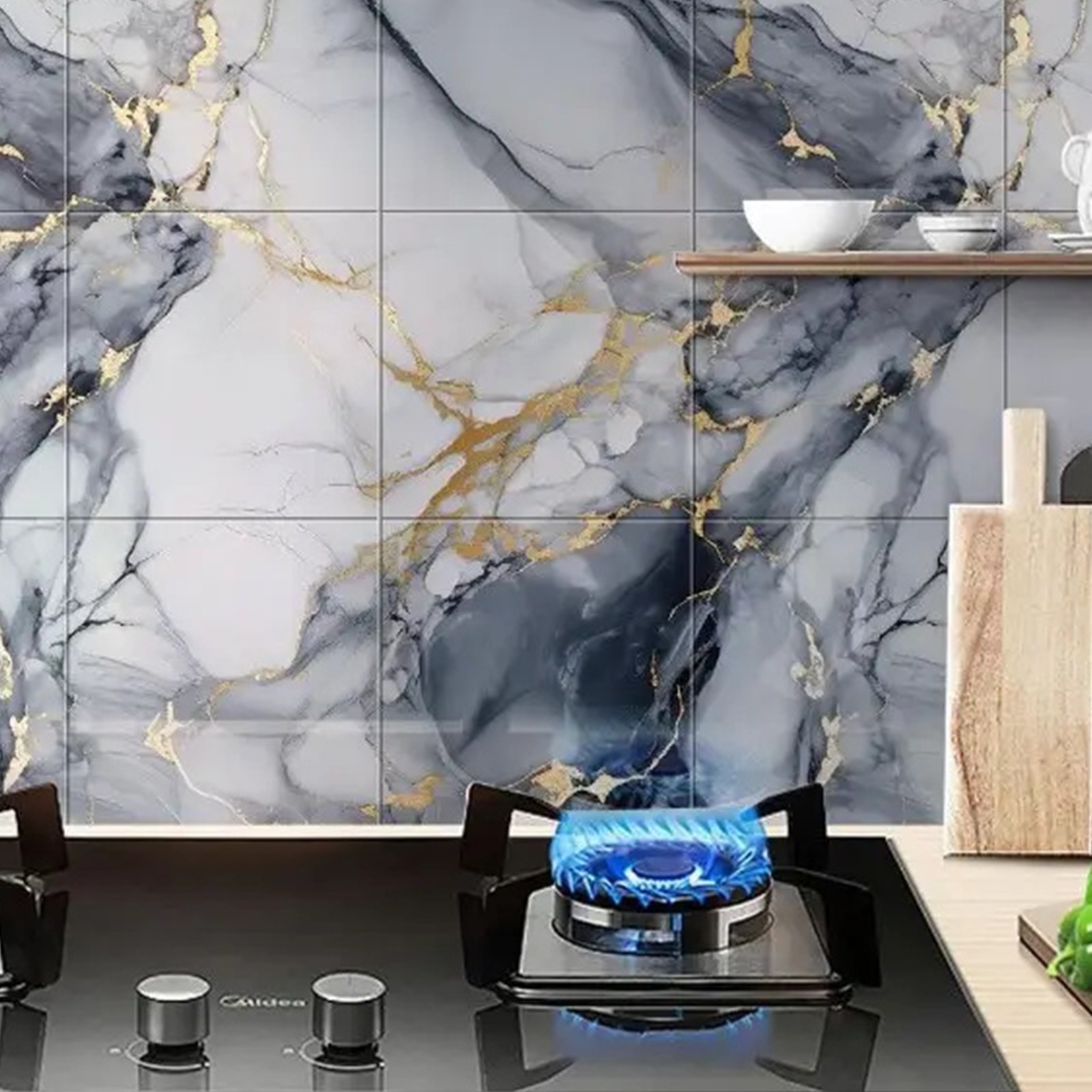 30x30cm Waterproof Oil-proof Marble Self Adhesive Wall Paper Film Wall Stickers