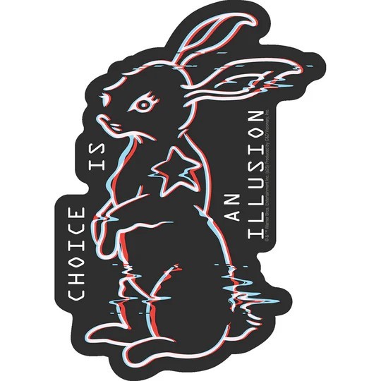 Stickers – C&D Visionary – The Matrix White Rabbit Illusion 4″x5.5″ NEW Movie