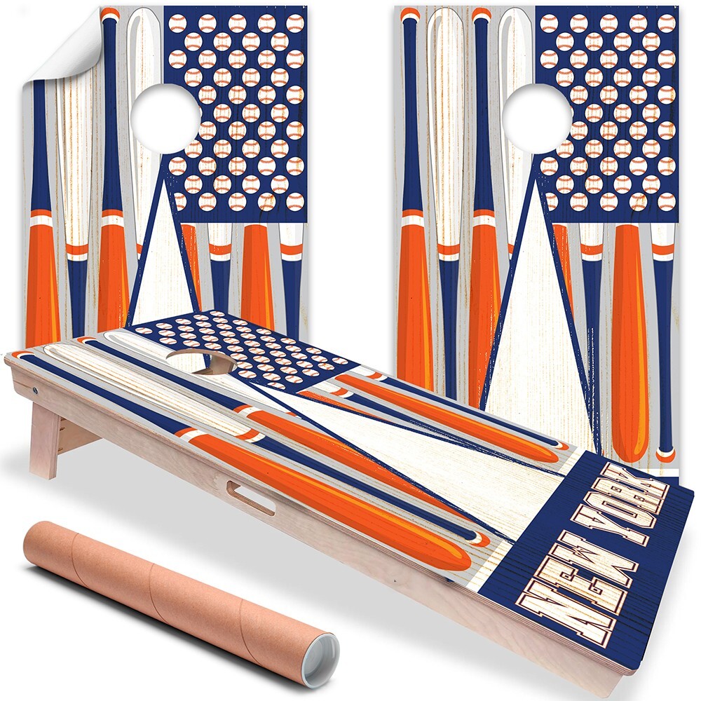 New York Baseball Team Tailgating Cornhole Board Wraps and Decals Vinyl Sticker
