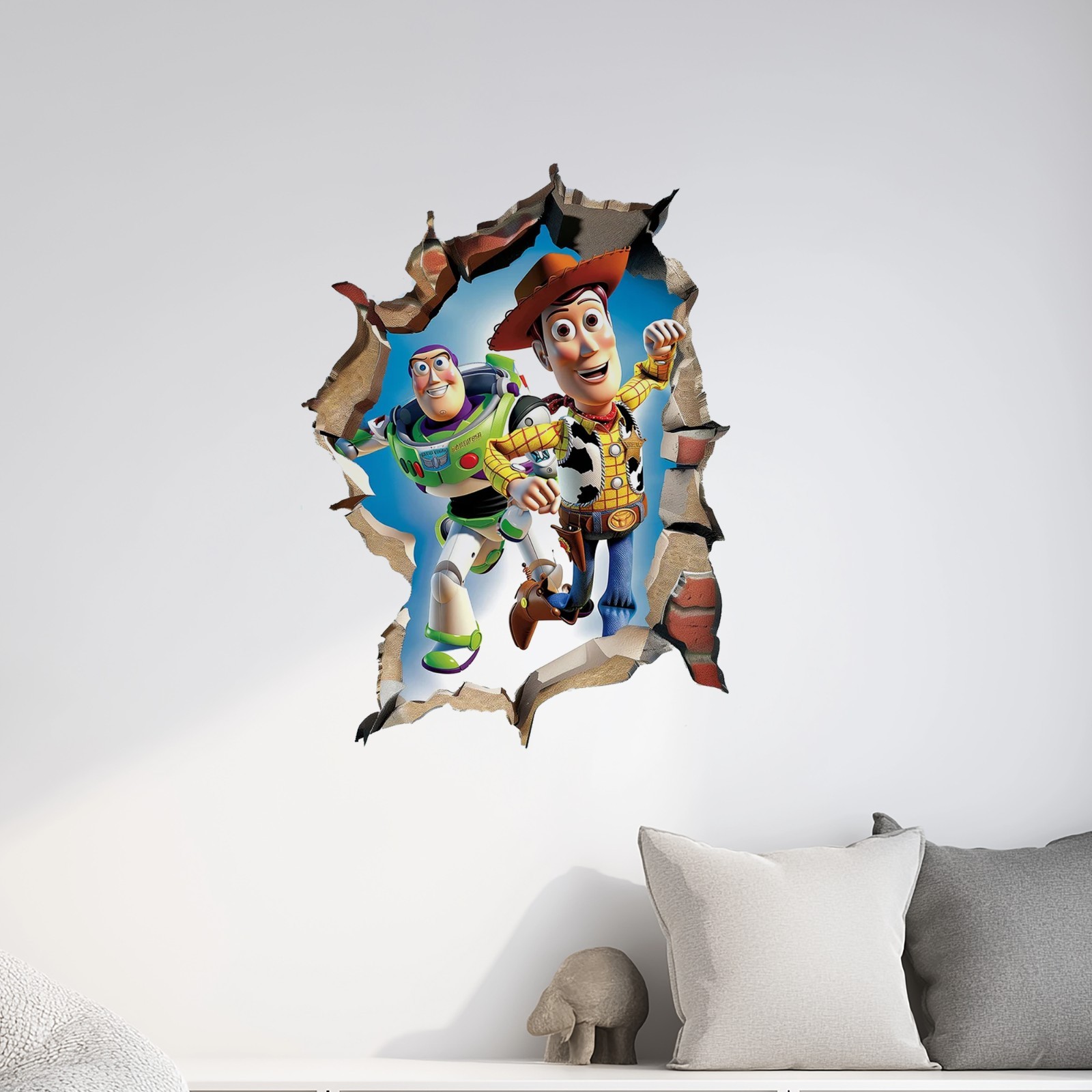 Toy Story Buzz Lightyear and Woody High Quality Vinyl Glossy decorative DIY Wall