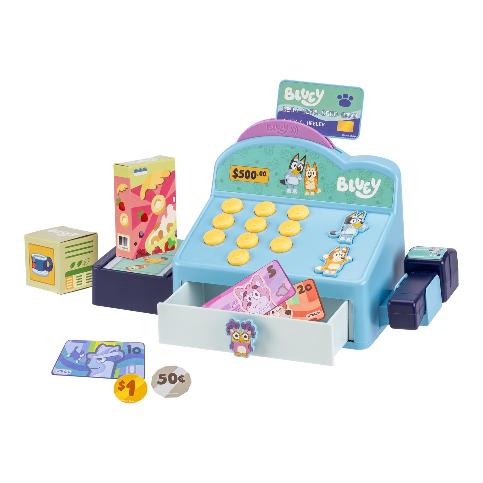 Bluey Cash Register Playset, Interactive Play child-size, Multicolor