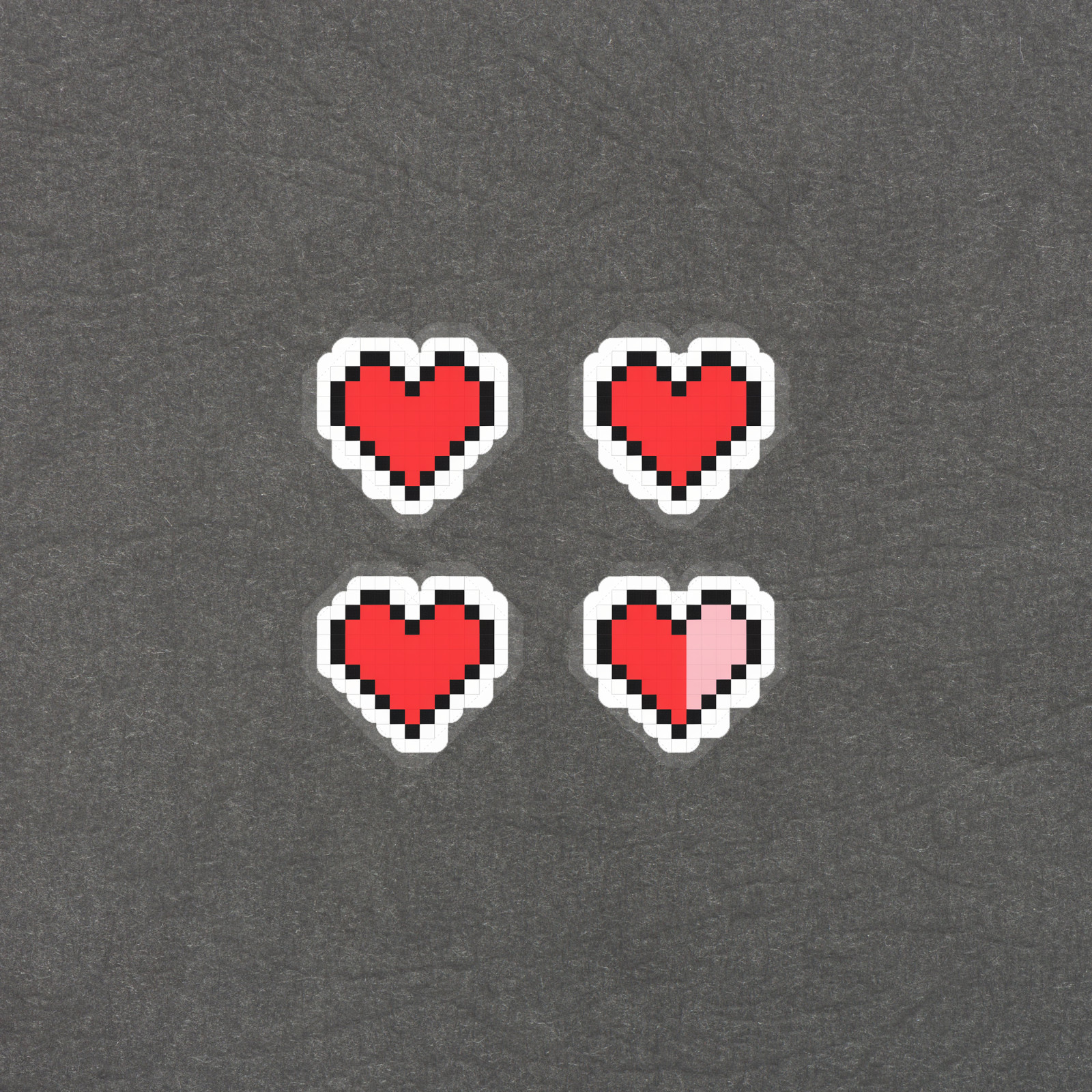 Pixel Heart Stickers 8-Bit Style Retro Gaming Love Decals #5530