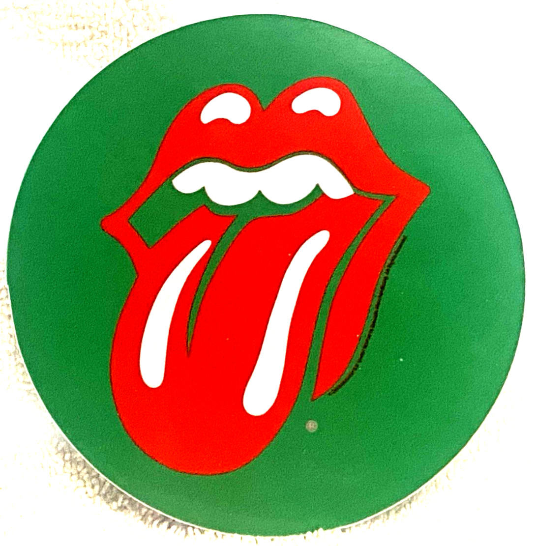 ROLLING STONES Classic Tongue *NEW* Kelly Green Sticker Measures 4″ round