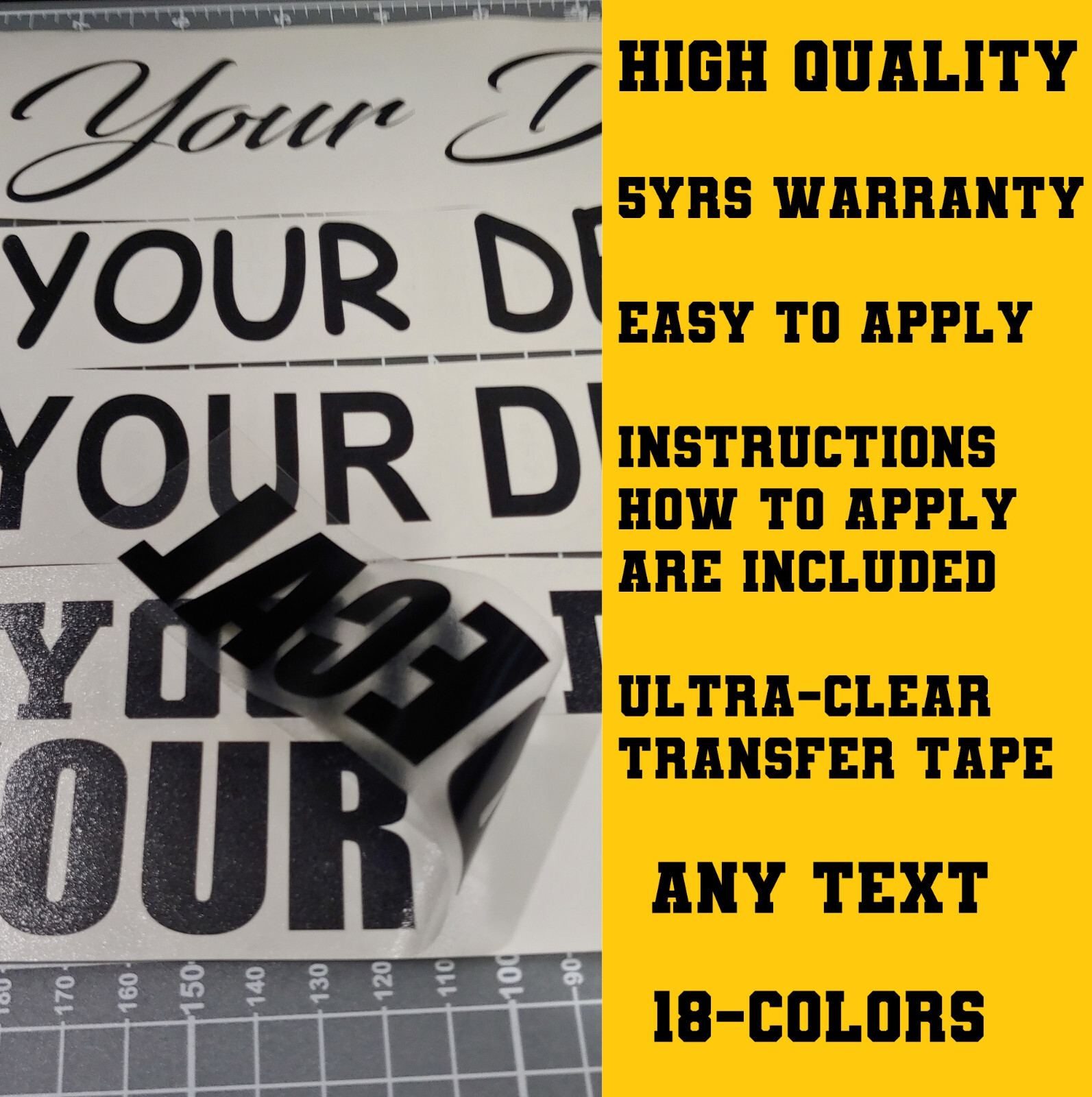 8″ Custom Personalized Vinyl Lettering Name Decal Sticker Car Window Tumbler (L8