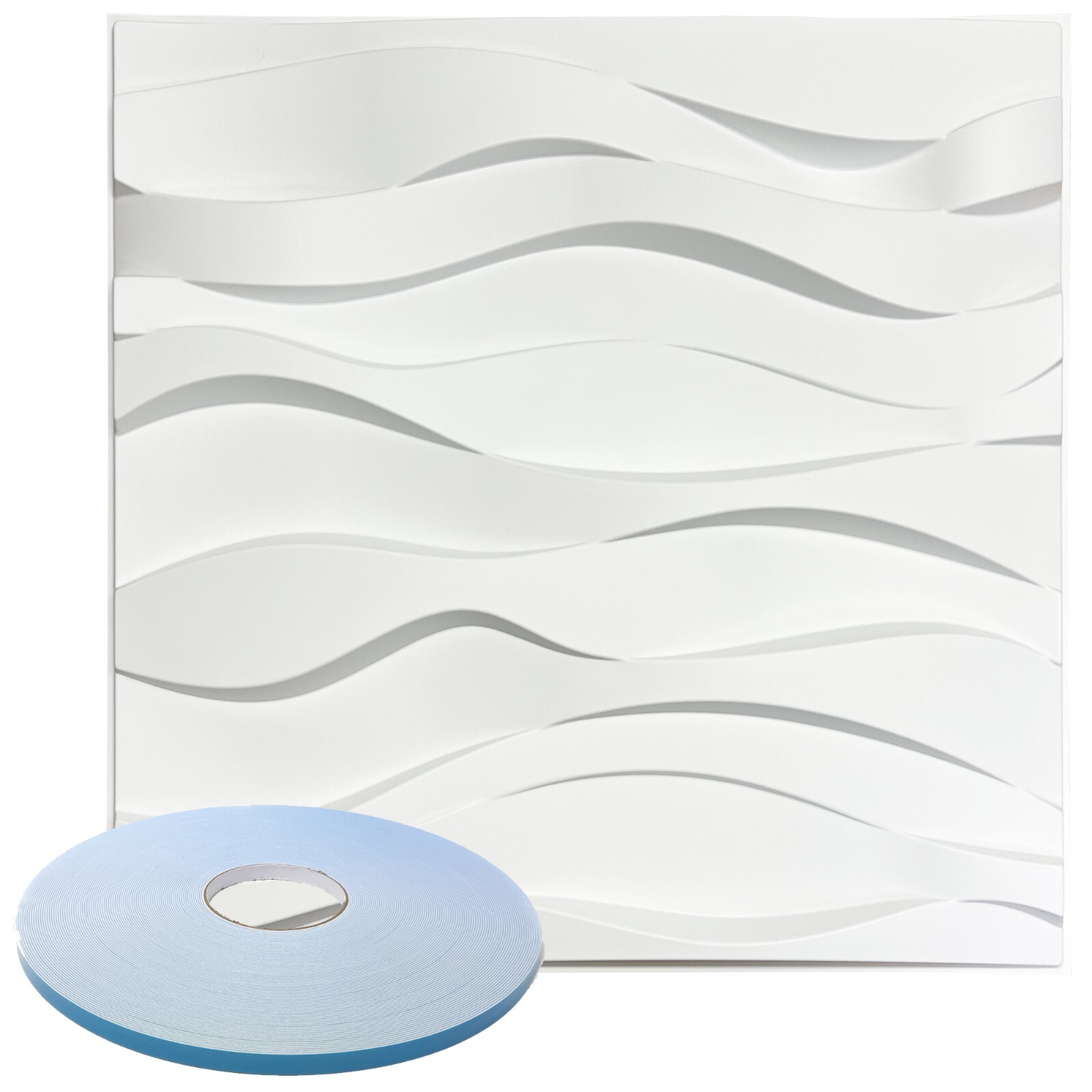 Star Textured Premium PVC 3d Wall Tile Panel 19.7″ x 19.7″ Pack of 12 White