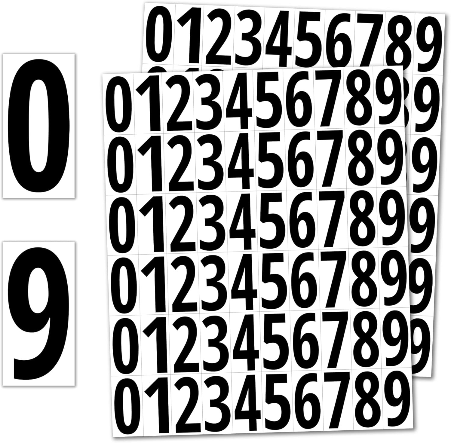 600 Pieces, 1″ – Vinyl Number Stickers, Waterproof Stick On Numbers – Black Numb